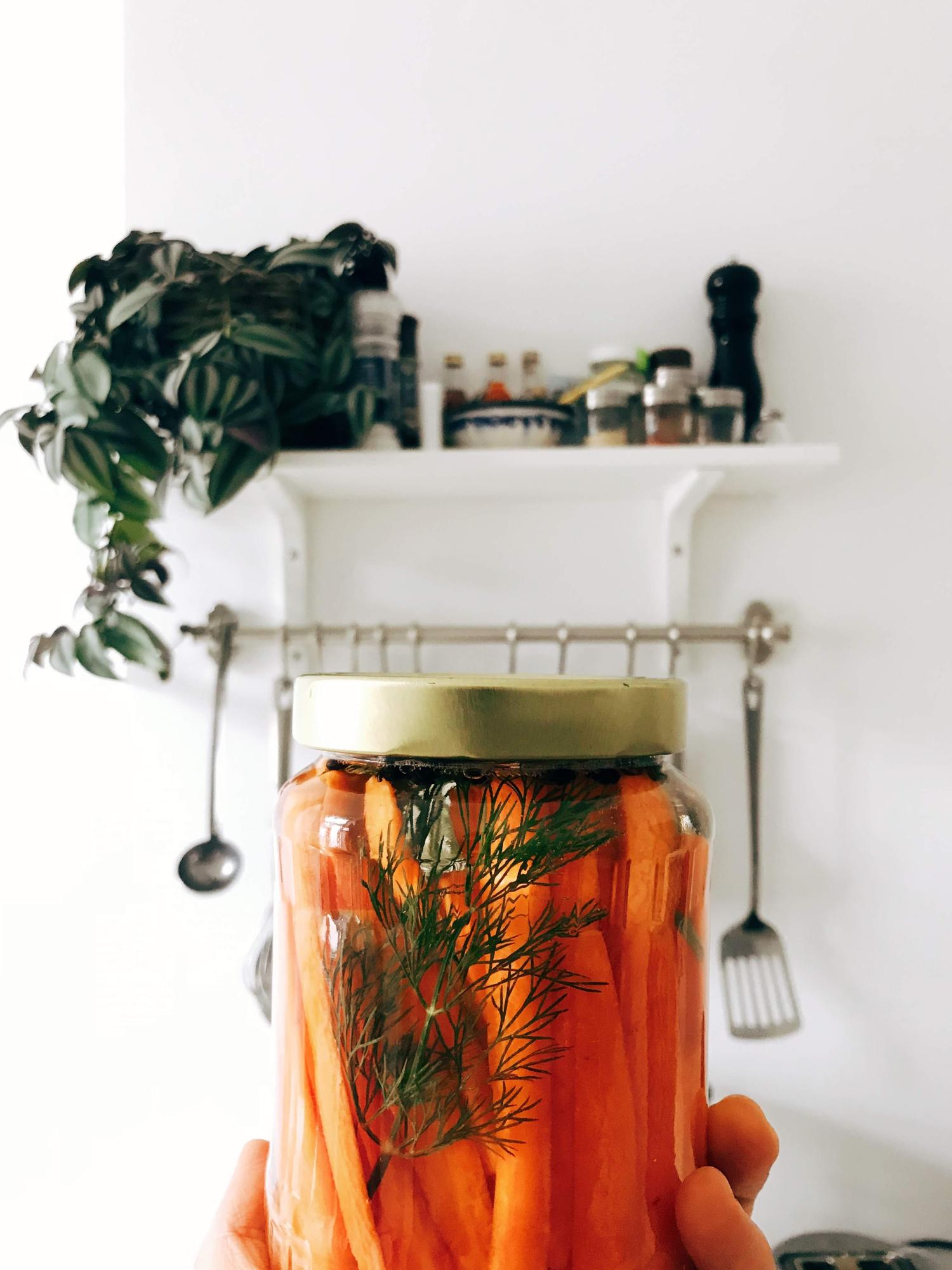 Assorted jars of preserved vegetables